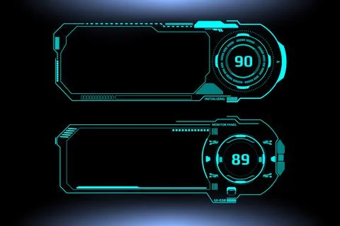 HUD Futuristic Technology Interface Screen Elements Panel Vector Stock Illustration