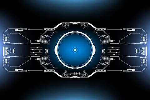 HUD Futuristic Technology Interface Screen Elements Panel Vector 库存插图