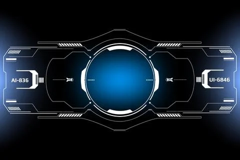 HUD Futuristic Technology Interface Screen Elements Panel Vector 库存插图