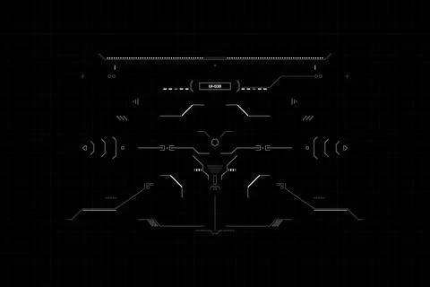 HUD Futuristic Technology Interface Screen Elements Panel Set Vector Stock Illustration