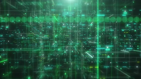 HUD futuristic UI transferring data simulation template concept 4K motion. Stock Footage 239355595