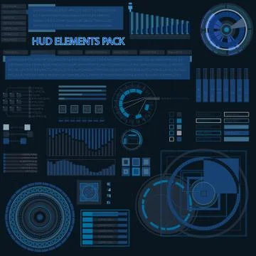 Hud futuristic user interface with infografic elements Illustrazione stock