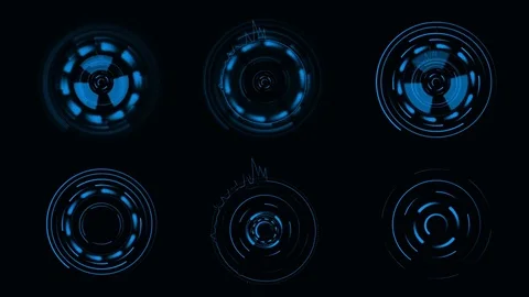 HUD. Futuristic user interface. Sci-fi display circular elements Stock Footage 78556934
