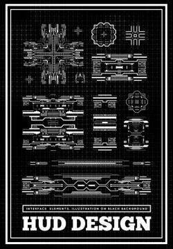 HUD futuristic user interface. Sci-Fi future technology display design. Business イラスト素材