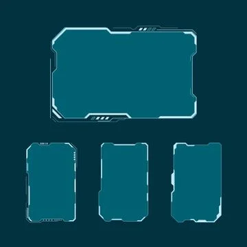 HUD futuristic user interface screen elements set. Abstract control panel Stock Illustration