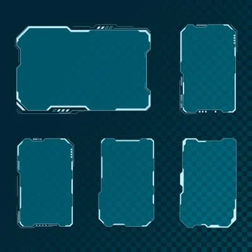 HUD futuristic user interface screen elements set. Abstract control panel lay Stock Illustration