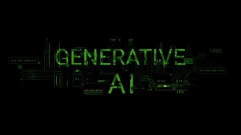HUD Generative AI appear Data Information digital programming code Yellow text. Video stock 290940844