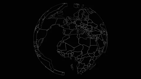 HUD globe element.World map technological template. Stock Footage 158689614