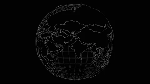 HUD globe element.World map technological template.Type 2 Stock Footage 158689648