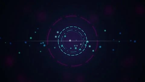 HUD glowing graphic UI circle spinning seamless loop background Stock Footage 345999914