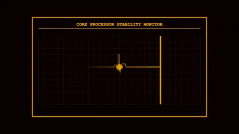 HUD graphic core processor stability monitor animation 스톡 동영상 347013337