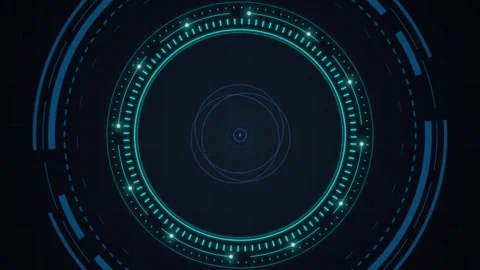 HUD graphic interface rotating seamless loop motion background Stock Footage 345999907