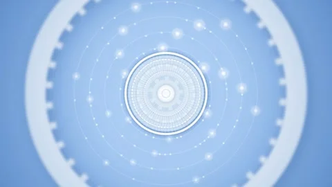 HUD graphic interface tunnel zoom seamless loop motion background Stock Footage 345657799