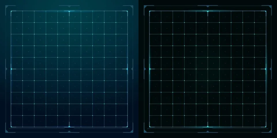 HUD grid tech interface, futuristic data screen Stock Illustration
