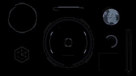 HUD Heads Up Display Scanner high tech target digital alpha channel Stock Footage 72682069