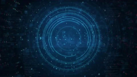 HUD Hi Tech Futuristic Computer Hacking Technology background with computer code Stock Footage 198798746