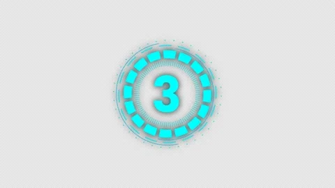 HUD high tech countdown 10 to 1 - Transparent video. Stock Footage 141796915