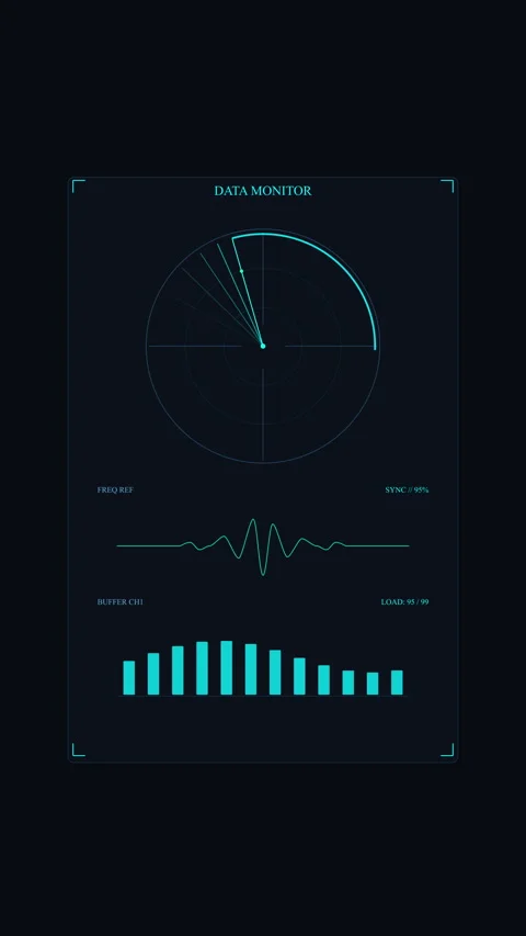 Hud hud interface display radar scanner tech loop motion graphic Stock Footage 346545203