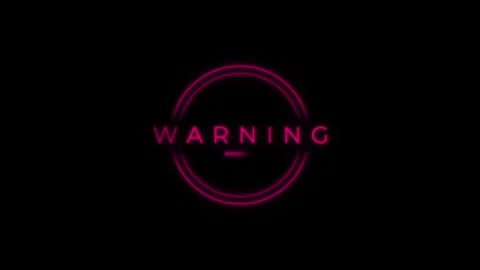 Hud Hui Digital Software Glowing Warning Sign Animated Elements in 4K Stock Footage 280361089