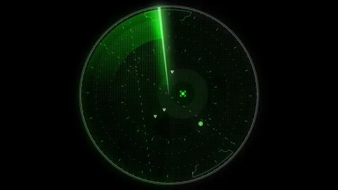 Hud Hui High Tech Green Sonar Radar In Action Animated Element in 4K Stock Footage 280362121