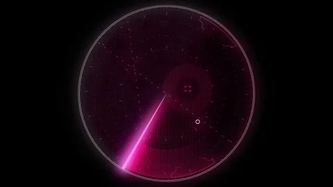 Hud Hui High Tech Pink Sonar Radar In Action Animated Element in 4K Stock Footage 280362186