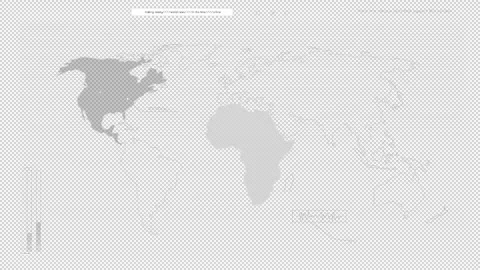 Hud hui high tech world map software screen white overlay animation Stock Footage 276384556