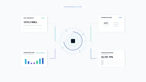 Hud infographic dashboard interface loop technology analytics data screen Stock Footage 346541621