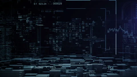 HUD infographic elements on dark background. Stock Footage 121156655