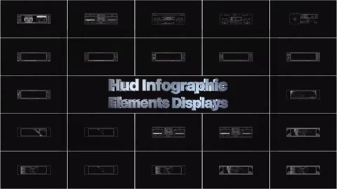 Hud Infographic Elements Displays Stock Footage 264469575