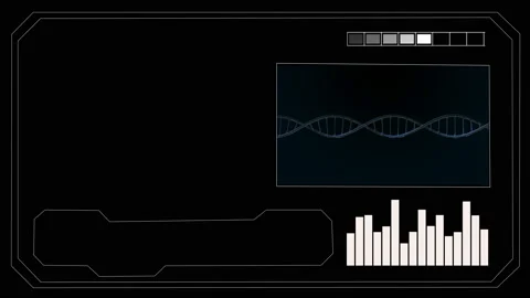 HUD infographic elements with DNA structure. Futuristic user interface and Stock Footage 133727712