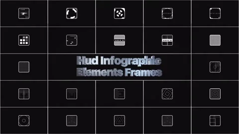 Hud Infographic Elements Frames Stock Footage 264469337