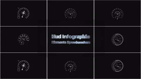 Hud Infographic Elements Speedometers Stockbeeldmateriaal 264469327