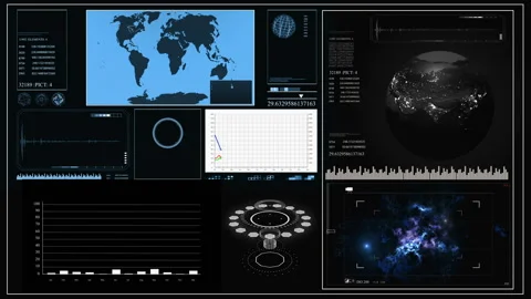 HUD infographic elements with virus and DNA structure. Futuristic user interface Stock Footage 132773789