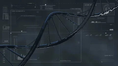 HUD infographic elements with virus and DNA structure. Futuristic user interface Stock Footage 134258519