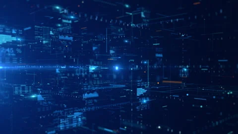 HUD infographic technology data analysis, Technology digital cyberspace, an.. Stock Footage 264221563