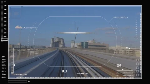 HUD. Intelligent concept of wireless communication network and crew cabin. Stock Footage 85413644