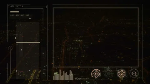 HUD. Intelligent concept of wireless communication network and crew cabin. Stock Footage 94069621