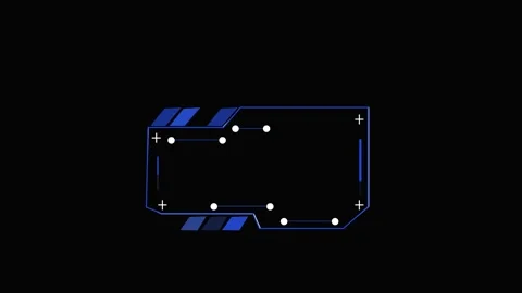 Hud interface animation with blue neon lines. Hud interface futuristic tech.. Stock Footage 337615793
