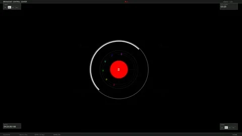 HUD interface animation displays control center elements for video broadcas.. Stock Footage 328273820
