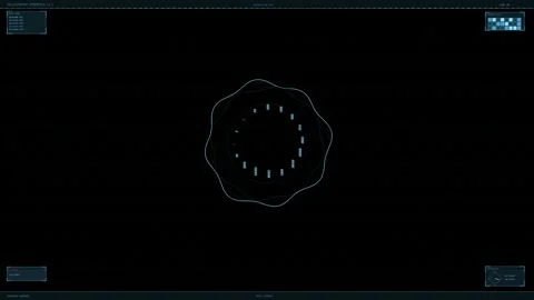 HUD interface animation displays data and graphics in a futuristic design f.. Stock Footage 328273856