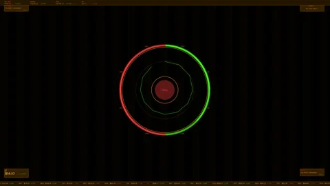 HUD interface animation displays dynamic data with circular graphs located .. Stock Footage 328273946