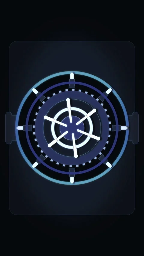 Hud interface animation, futuristic circle tech design element, blue hud Stock Footage 347944948