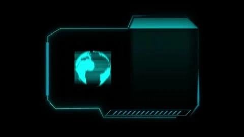 Hud interface animation with glowing globe. Hud interface futuristic data g.. Stock Footage 337022623