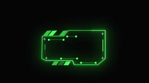 Hud interface animation with green neon glow. Hud interface futuristic tech.. Stock Footage 337615809
