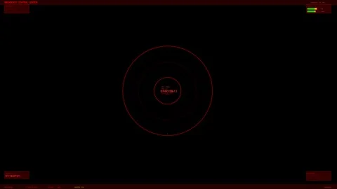 HUD interface animation showing central yellow element with multiple concen.. Stock Footage 328273825