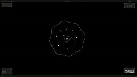 HUD interface animation showing a geometric pattern with central elements i.. Stock Footage 328273855
