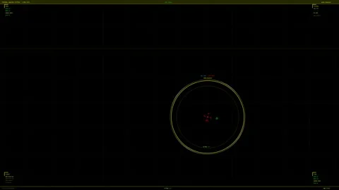 HUD interface animation showing tracking data and radar signals in a digita.. Stock Footage 328273848