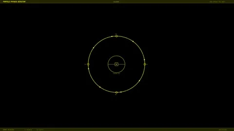 HUD interface animation shows a circular pattern with focus points and dete.. Stock Footage 328273909