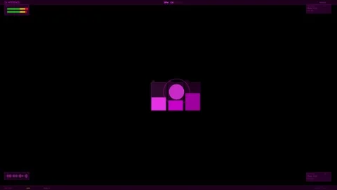 HUD interface animation shows elements in purple against a black background.. Stock Footage 328272986