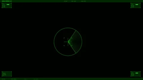 Hud interface animation for video creation showing circular design with gre.. Stock Footage 328436507